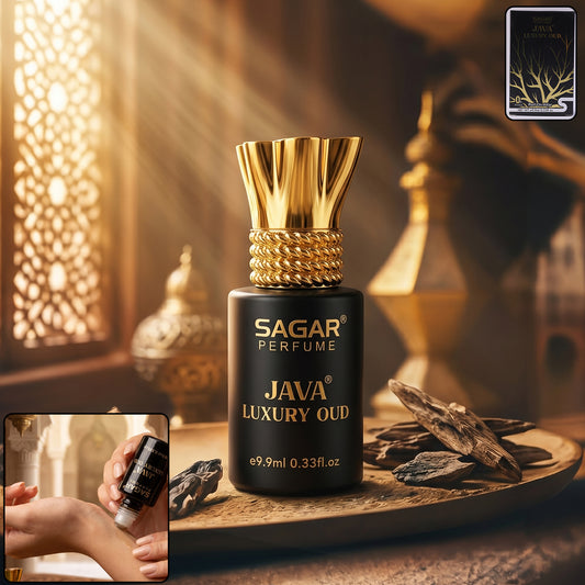Sagar Java Luxury Oud Roll On Attar, Alcohol Free Long Lasting Woody Perfume Oil for Men and Women, 9.9 ml