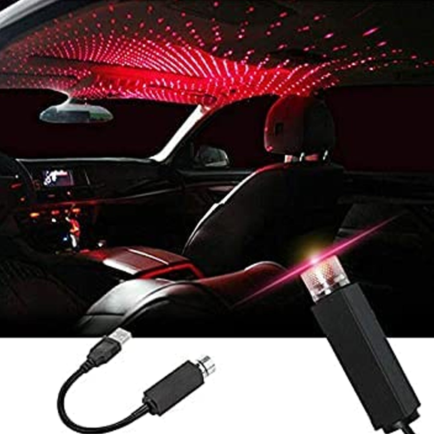 USB Galaxy Night Sky Laser Projector Light for Car and Bedroom Mini Star Roof Ambient Atmosphere Light