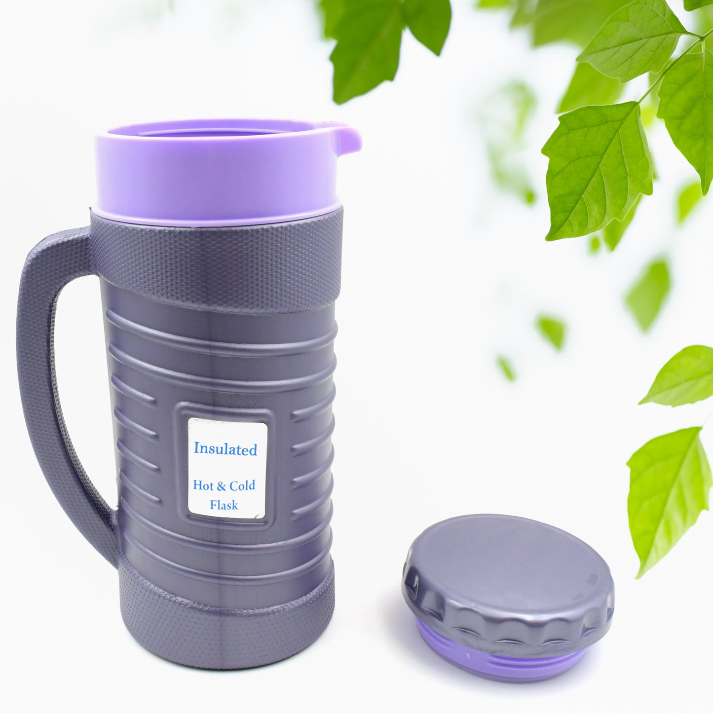 Thermos Insulated Flask Tea Kettle Hot and Cold Vacuum Jug Leak Proof Stainless Steel Inner Plastic Outer Tea Coffee Water Jug with Handle 1200ML and 1700ML
