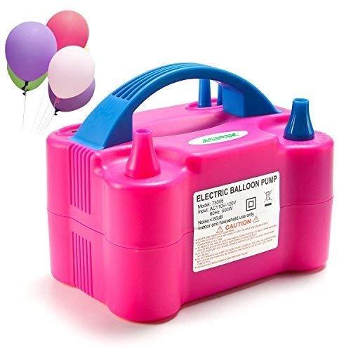 Portable Dual Nozzle Electric Balloon Blower Pump Inflator Machine for Birthday, Wedding, Party and Event Decoration