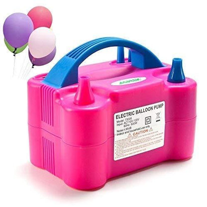 Portable Dual Nozzle Electric Balloon Blower Pump Inflator Machine for Birthday, Wedding, Party and Event Decoration