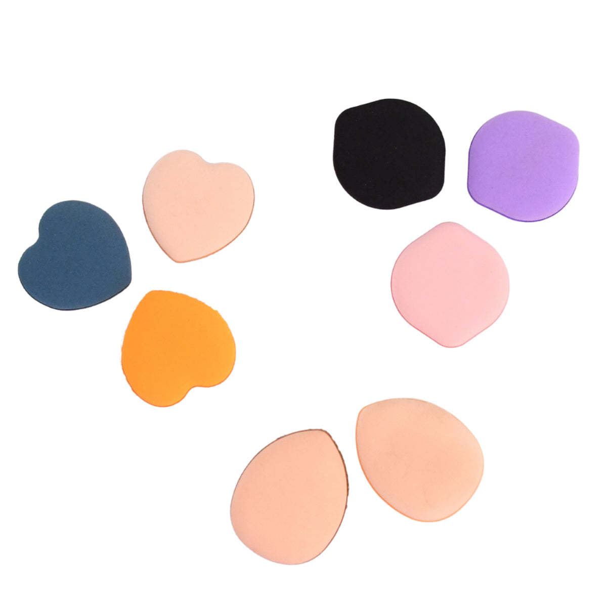 Mini Finger Powder Puff Makeup Sponges, Soft Finger Beauty Blender Puffs for Foundation, BB Cushion, Cream, Concealer, Blusher &amp; Powder (Multicolour, 8 Pcs Set)