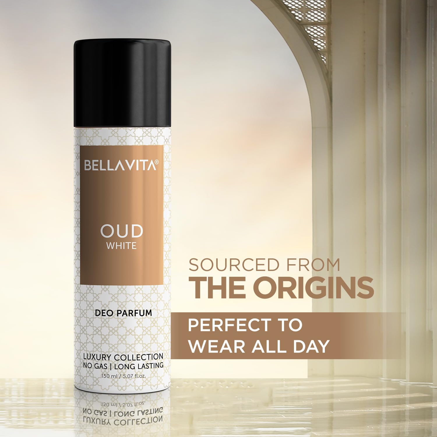 Bellavita Oud White Luxury Collection Deo Perfume Body Spray For Men & Women 150 Ml