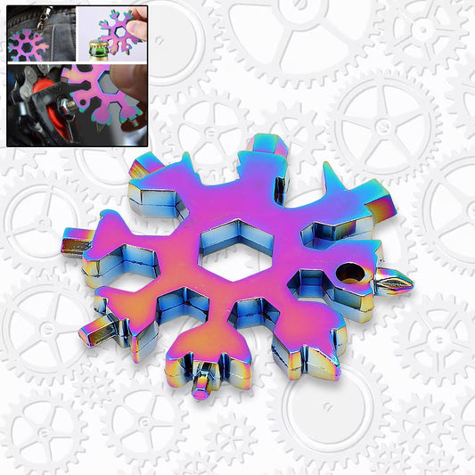 18 in 1 Snowflake Multi Tool Stainless Steel Pocket Wrench Screwdriver Bottle Opener Outdoor Repair Tool (1 Pc)