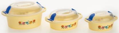 Hot N Fresh Insulated Plastic Casserole Gift Set 3 Pieces Double-Walled Food Storage and Serving Casserole Set