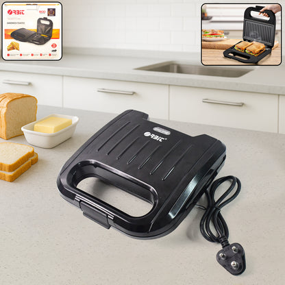 Orbit 800W Electric Sandwich Toaster Maker with Non-Stick Plates – Fast Heating Grill for Crispy Sandwiches, Breakfast and Snacks (Black)