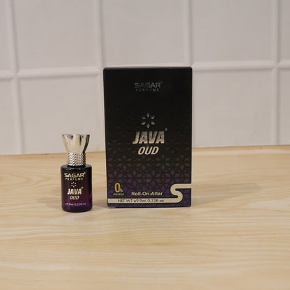 Sagar Java Oud Roll On Attar, Alcohol Free Long Lasting Woody Perfume Oil for Men and Women, 9.9 ml