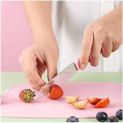Mini Travel Cutting Board Set 4 Pieces Portable Camping Kitchen Knife Peeler Scissors and Chopping Board Set for Travel and Outdoor Use