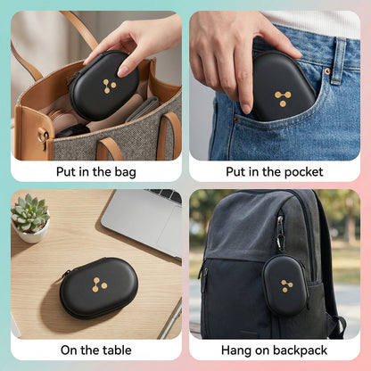 Wireless Earbuds Hard Shell Carry Case Protective Zipper Storage Pouch for AirPods Bluetooth Earphones Charging Cable and Small Accessories (1 Pc)