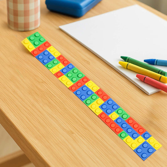 Colorful Snap Slap Bracelet Toy Set – 12 Pc Fun Wrist Band Toys for Kids, Multicolor Brick Pattern Snap-On Bracelets for Party Favors, Return Gifts & Playtime Fun