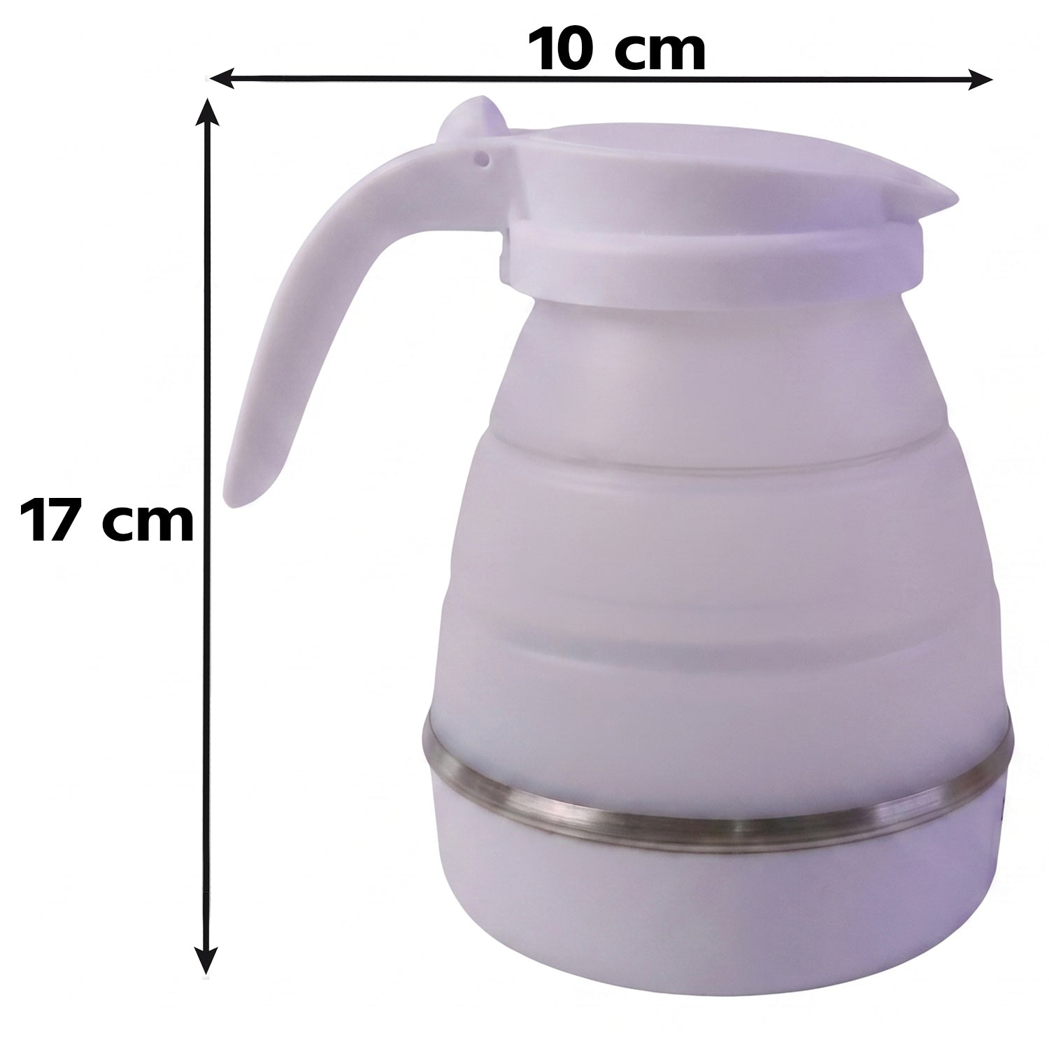 Collapsible Travel Electric Kettle 600ml Foldable Portable Silicone Water Boiler for Tea, Coffee, Milk, Instant Noodles and Hot Water with Detachable Power Cord (1 Pc)