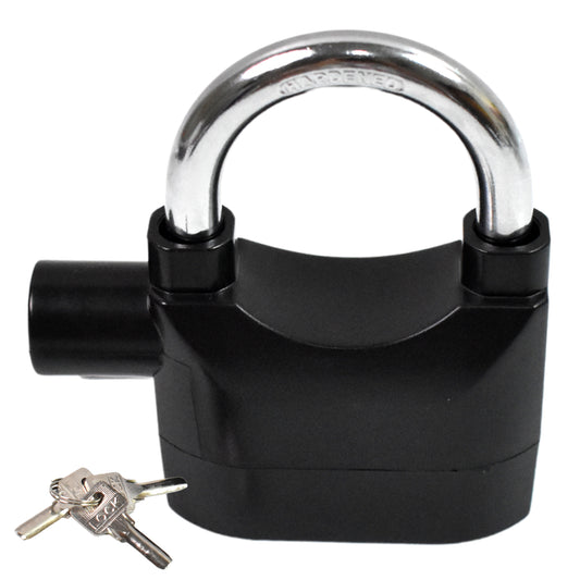 Anti Theft Siren Alarm Padlock Waterproof Security Lock with Loud Alarm and 3 Keys for Bike, Gate, Garage, Shutter and Toolbox (1 Set)