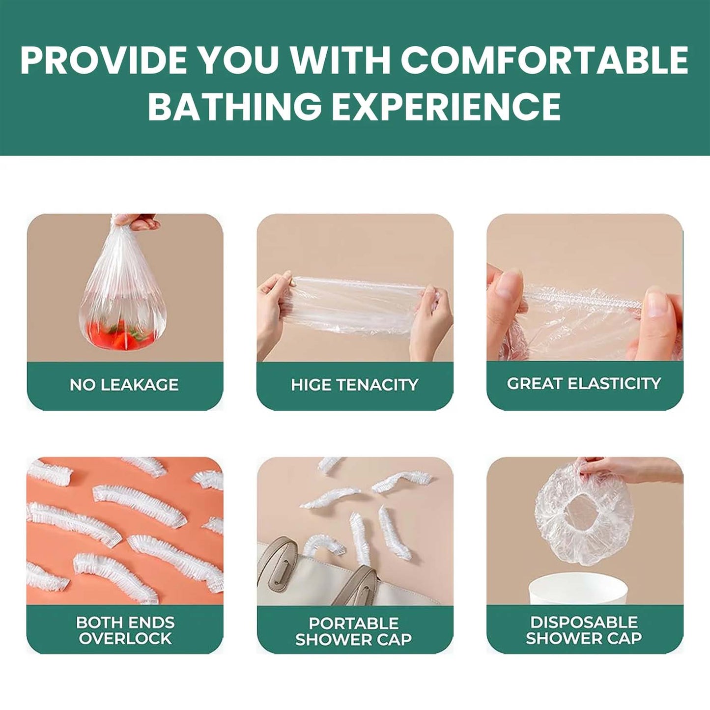 Disposable Men’s Hair Protection Shower Cap and Head Cover – Waterproof Elastic Hygiene Cap (Pack of 5)