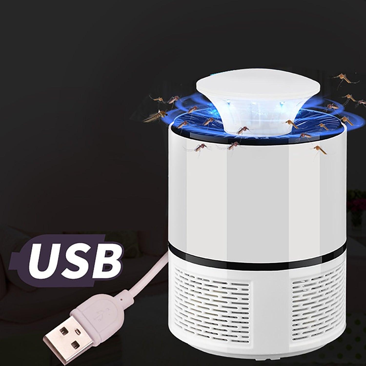 Natation Electronic LED Mosquito Killer Lamp – USB Powered Mosquito Trap Machine with Silent Fan for Home, Office and Camping