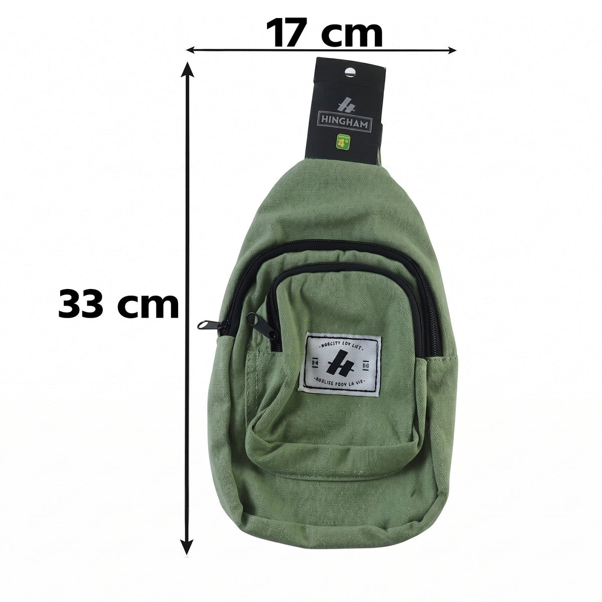 Multi Pocket Sling Crossbody Bag Canvas Chest Bag with Adjustable Strap for Phone Cards Wallet and Daily Essentials (1 Pc)