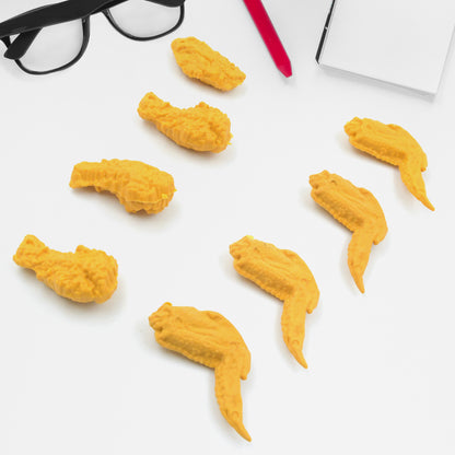 Chicken Wings and Chicken Legs Shape Eraser Set – Cute Novelty Pencil Erasers for School, Office and Party Favors (Pack of 8)