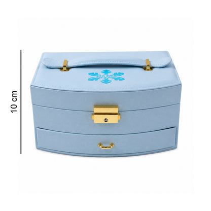 Premium Multi Layer Jewelry Storage Box with Mirror Drawer and Compartments for Rings Earrings Necklaces Bracelets Travel Organizer (1 Set)