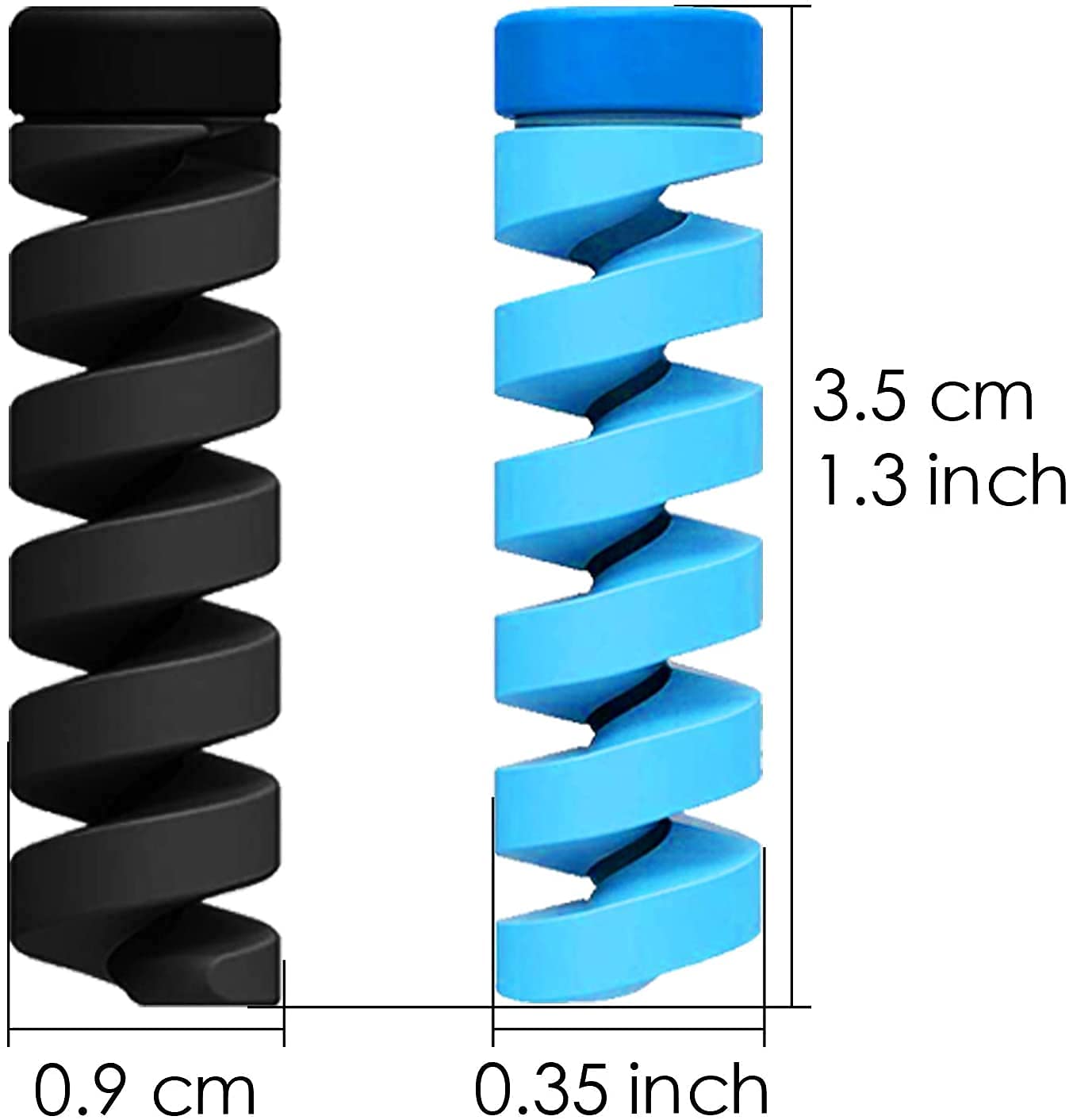 Spiral Charger Spring Cable Protector Silicone Data Cable Saver Flexible Strain Relief Sleeve for Mobile Chargers USB Cables Earphones Mouse and Laptop Cords (Pack of 4)