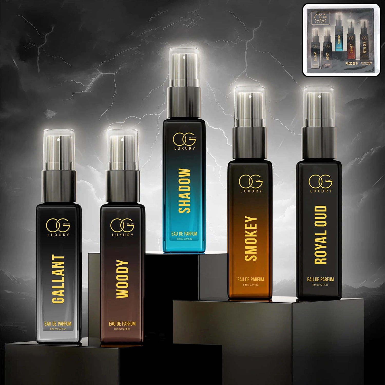 Og Beauty Luxury Perfume Combo Pack (8 Ml 5 Pc)