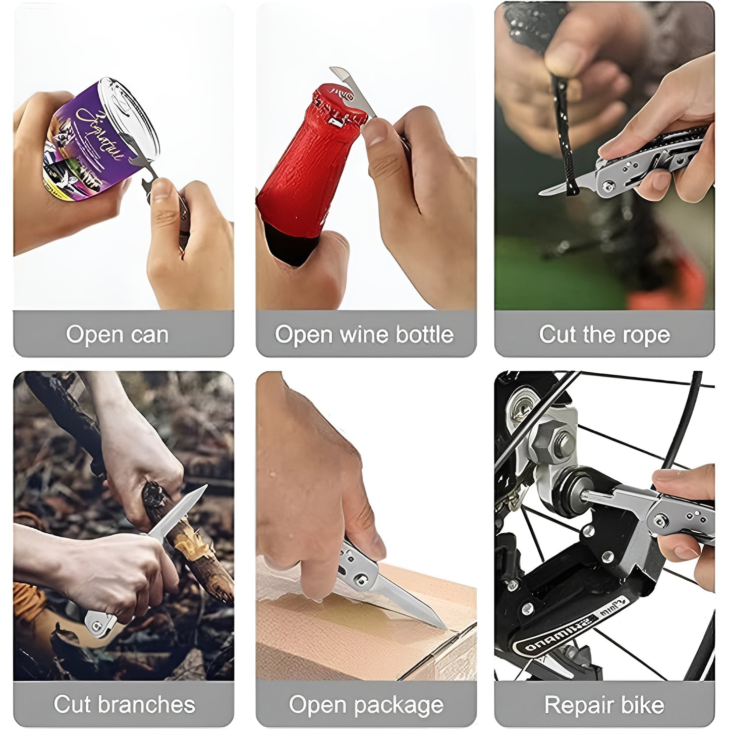 Stainless Steel 8-in-1 Multipurpose Pocket Tool Kit – Compact Folding Mini Multi-Tool with Nail Clipper, Knife, Scissors, Screwdriver, File and Bottle Opener for Travel, Camping and Everyday Use