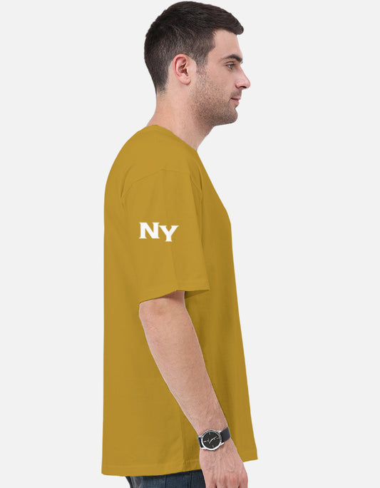 NAYAAH Premium (Mustard Yellow) 100% Cotton 240 GSM Unisex Oversized T-Shirt – Heavyweight Breathable Everyday Wear