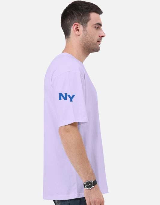 NAYAAH Premium (Lavender) 100% Cotton 240 GSM Unisex Oversized T-Shirt – Heavyweight Breathable Everyday Wear
