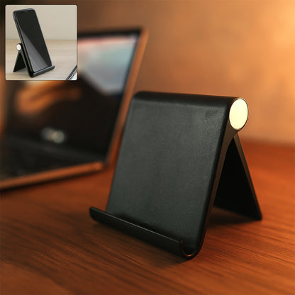 Plastic Foldable Desktop Mobile Stand for Tabletop Viewing, Video Calls, Gaming and Hands-Free Use – Adjustable Slim Design | Black