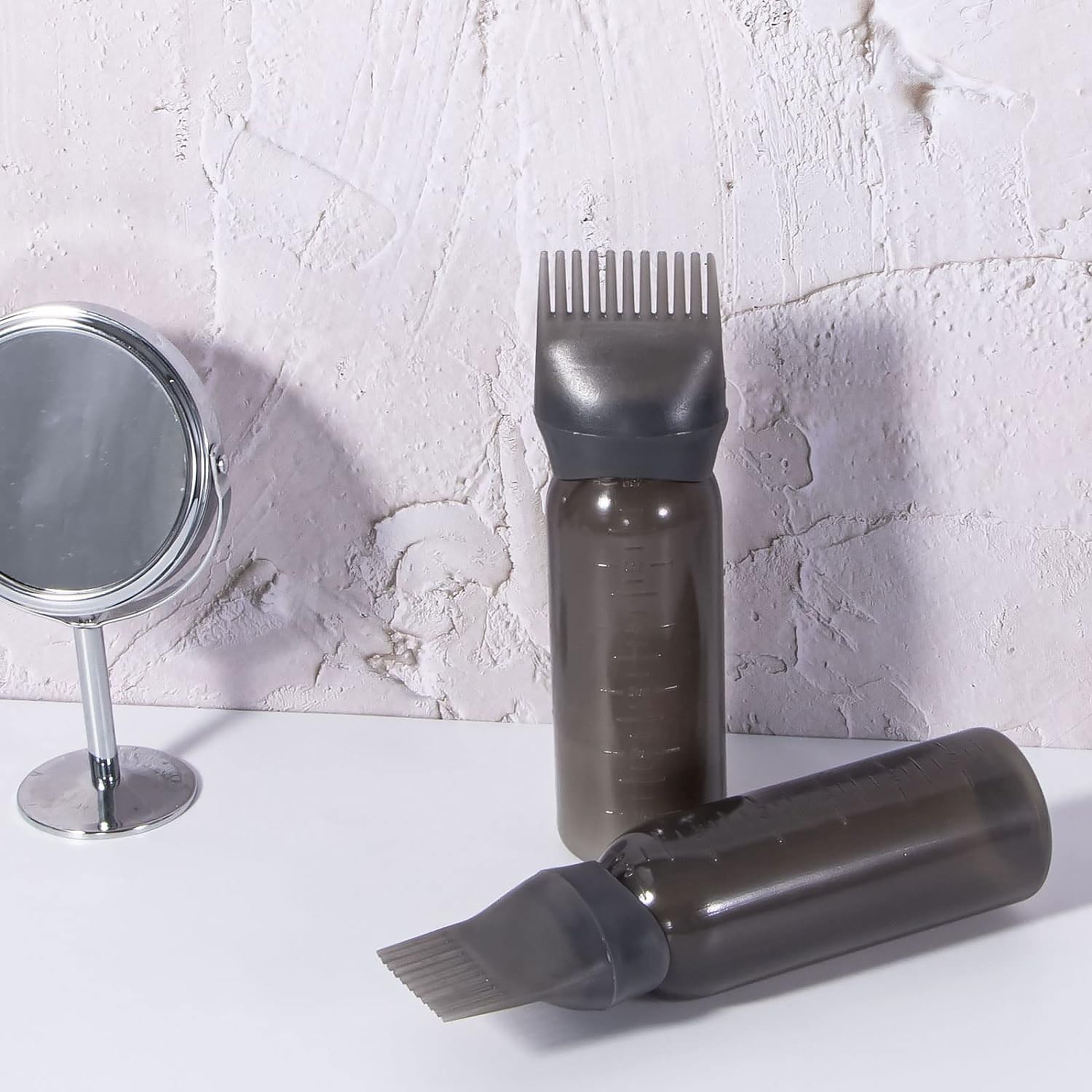 Hair Oil and Hair Dye Comb Applicator Bottle – Reusable Brush Applicator with Graduated Scale for Hair Coloring, Oiling and Scalp Treatment (1 Pc)