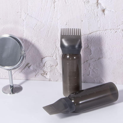 Hair Oil and Hair Dye Comb Applicator Bottle – Reusable Brush Applicator with Graduated Scale for Hair Coloring, Oiling and Scalp Treatment (1 Pc)