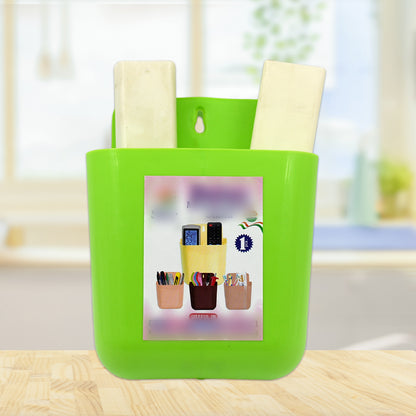 Multipurpose Wall Mounted Holder with 2 Compartments – Mobile Phone, Remote, Stationery and Bathroom Storage Organizer