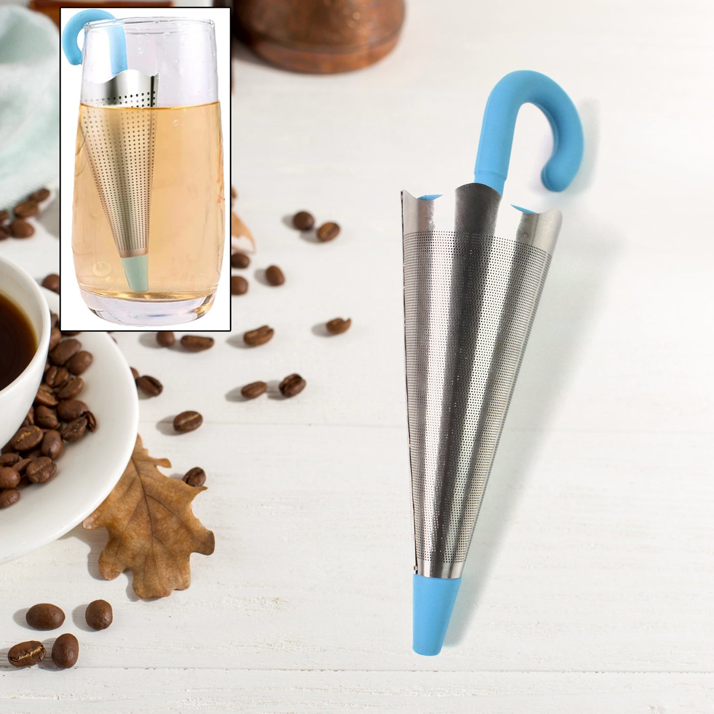 Reusable Umbrella Shape Silicone Tea Infuser and Loose Leaf Tea Strainer – Cute Food Grade Tea Filter for Cups and Mugs