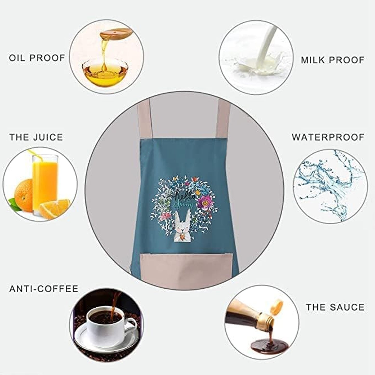 Multipurpose Kitchen Cooking Apron with Front Pocket – Protective Work Apron for Home Cooking, Baking, Cleaning & Daily Kitchen Tasks (1 Pc)