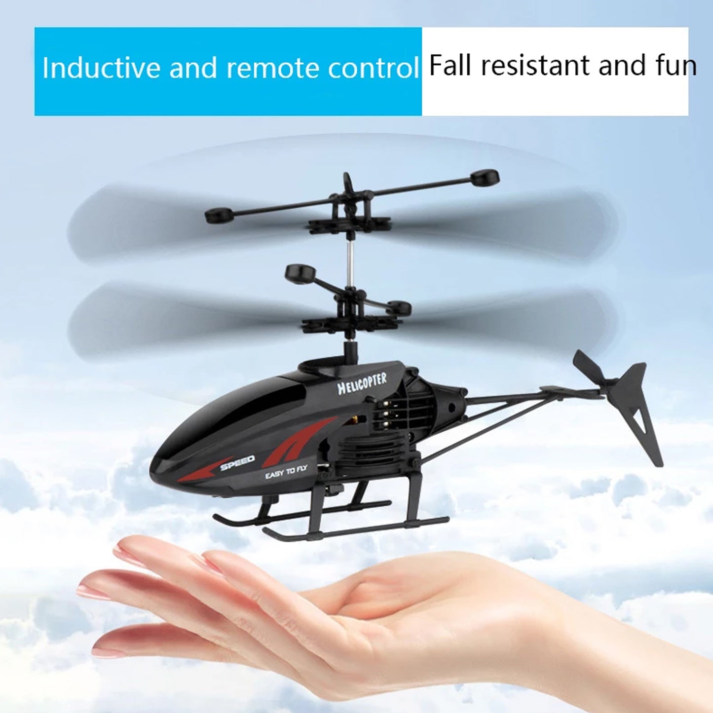 Remote Control Helicopter with USB Chargeable Cable for Boys and Girls – Sensor Flying RC Helicopter Toy with Automatic Take-Off and Remote Control – Pack of 1