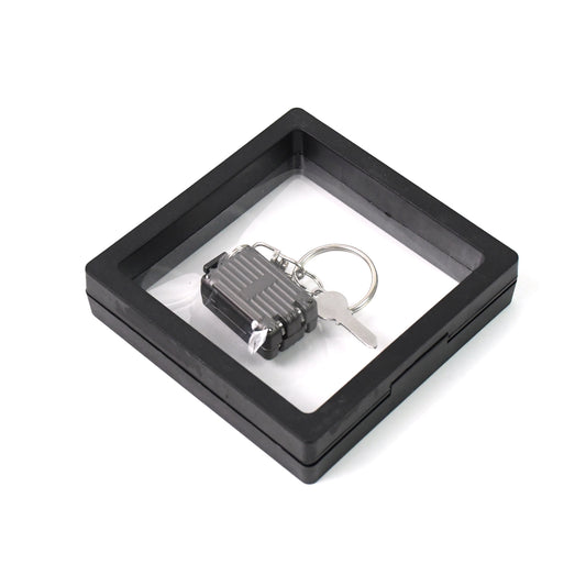 Suitcase Shape Nail Clipper Keychain with Key and 3D Floating Frame Display Case (1 Set)