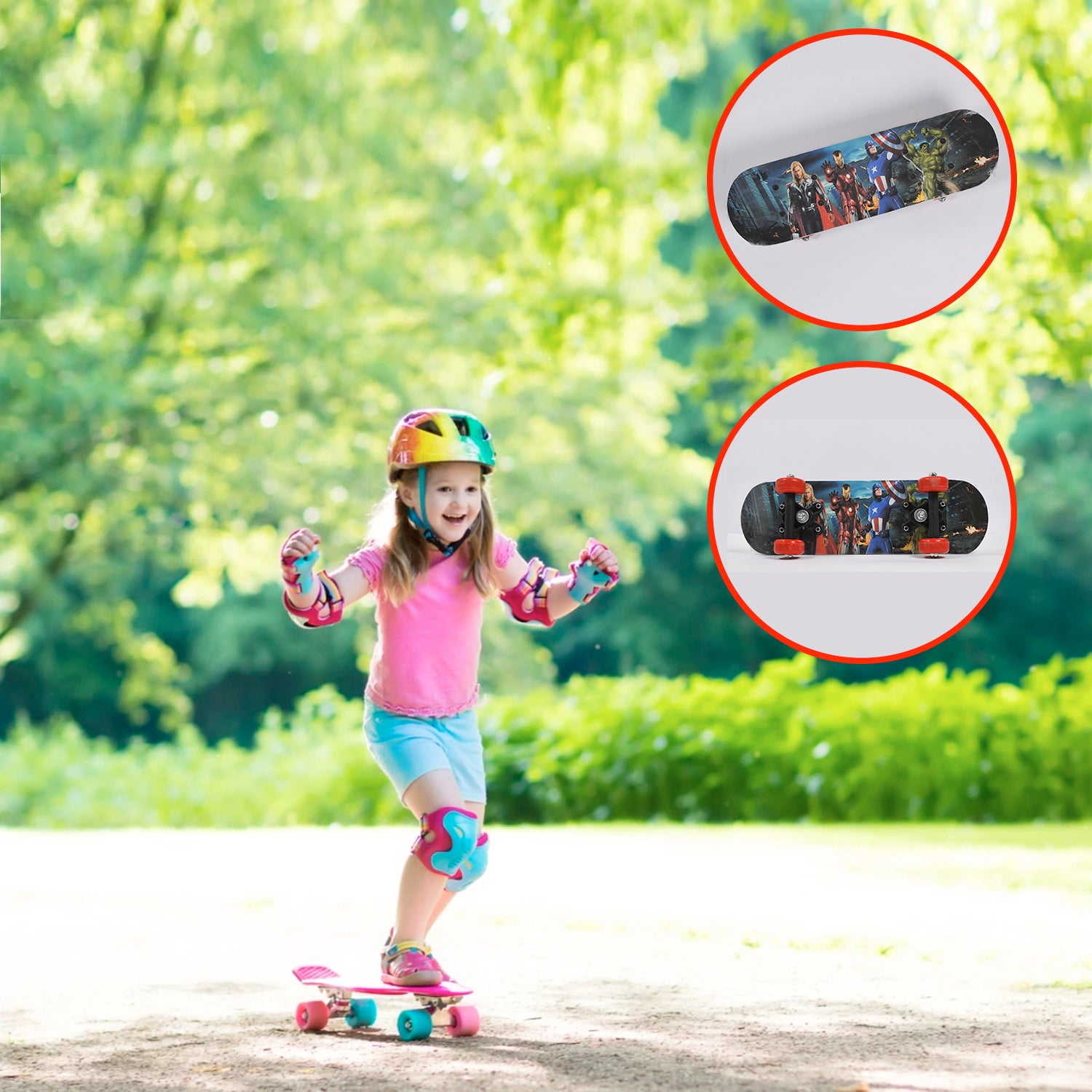 Wooden Mini Skateboard Cruiser Lightweight Skate Board with Smooth Wheels for Kids Beginners Teens and Adults Outdoor Fun Ride and Gift (1 Pc)