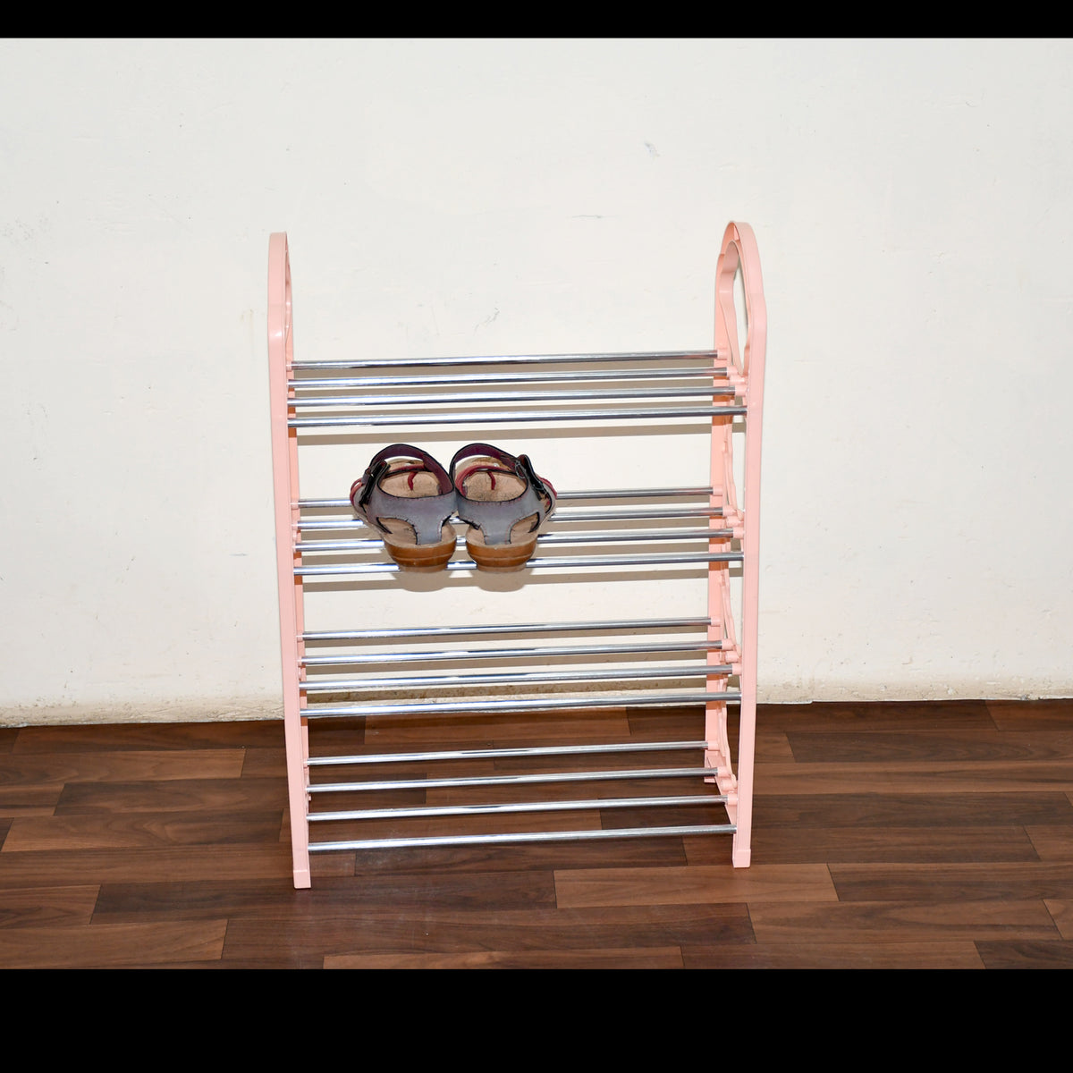 4 Layer Folding Shoe Rack Space Saving Shoe Storage Shelf Standing Organizer for Bedroom Hallway Closet and Entryway (1 Pc)