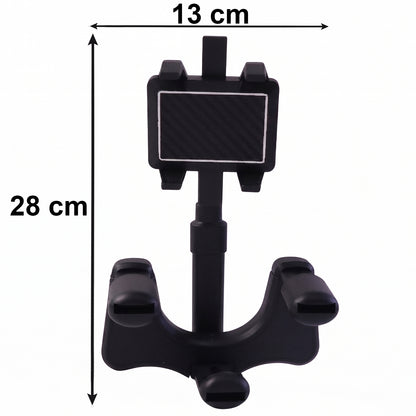 360 Degree Car Rear View Mirror Mobile Phone Holder Adjustable Secure Fit