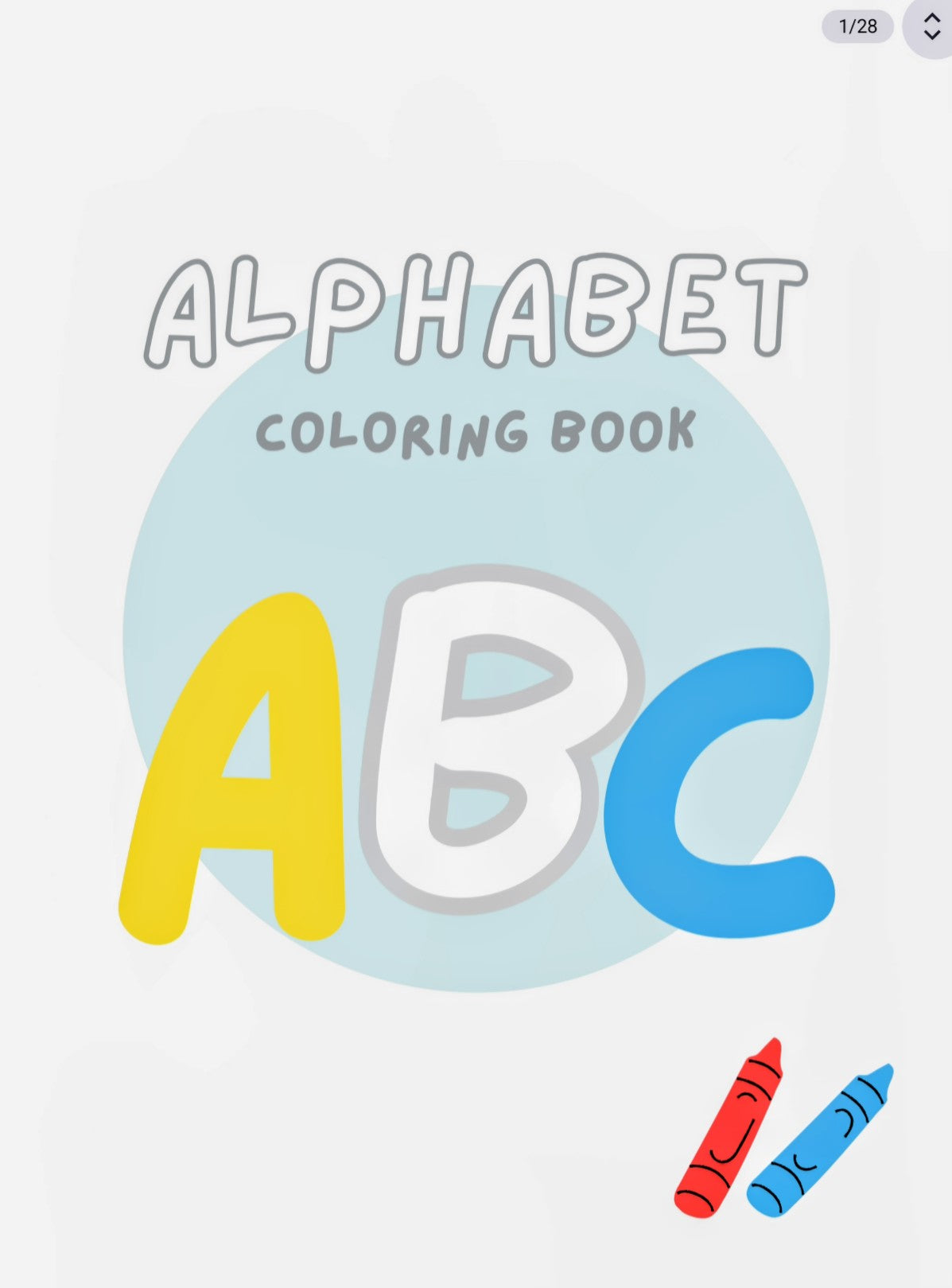 Alphabet Coloring Book for Kids – Printable PDF Digital Download | A to Z Learning and Coloring Activity eBook | 28 Pages