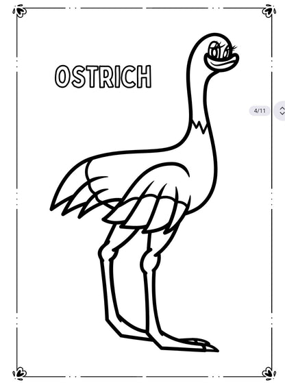 Farm Animals Coloring Book for Kids – Printable PDF Digital Download | Animal Learning, Coloring and Creativity Activity eBook | 11 Pages