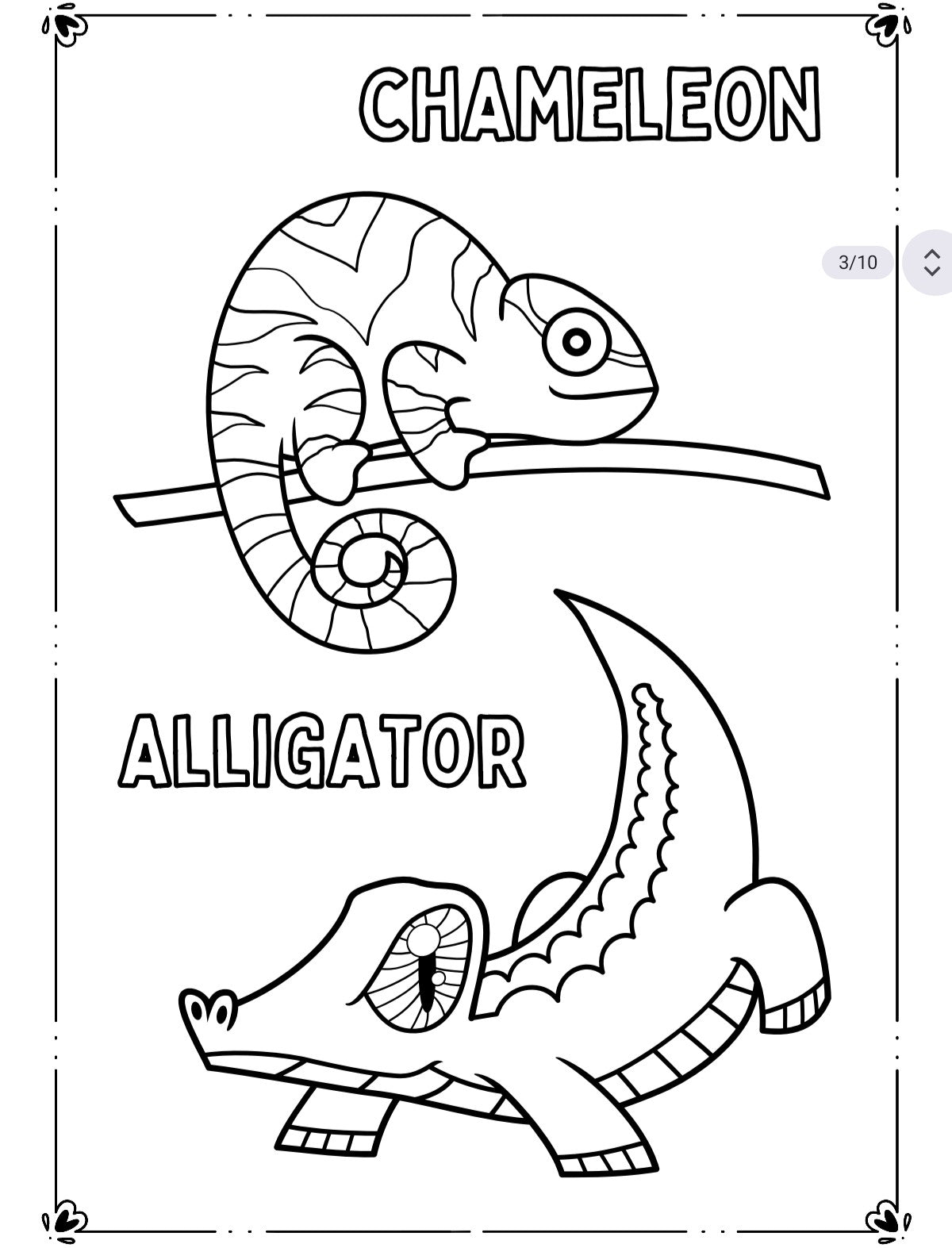 Wildlife Animals Coloring Book for Kids – Printable PDF Digital Download | Wild Animal Learning, Coloring and Creativity Activity eBook | 10 Pages