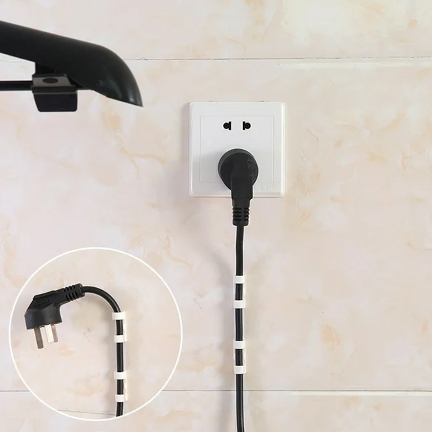 Self Adhesive Cable Clips Wire Organizer Cord Holder Strong Adhesive Cable Management Clips for USB Charging Cables TV Wires Office Home and Car (20 Pcs)