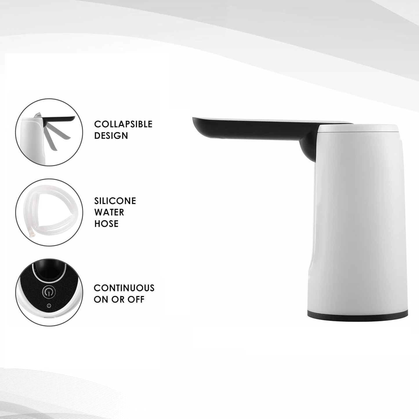 USB Rechargeable Electric Water Dispenser Pump with Removable Spout Automatic Portable Drinking Water Bottle Pump Low Noise (1 Piece)
