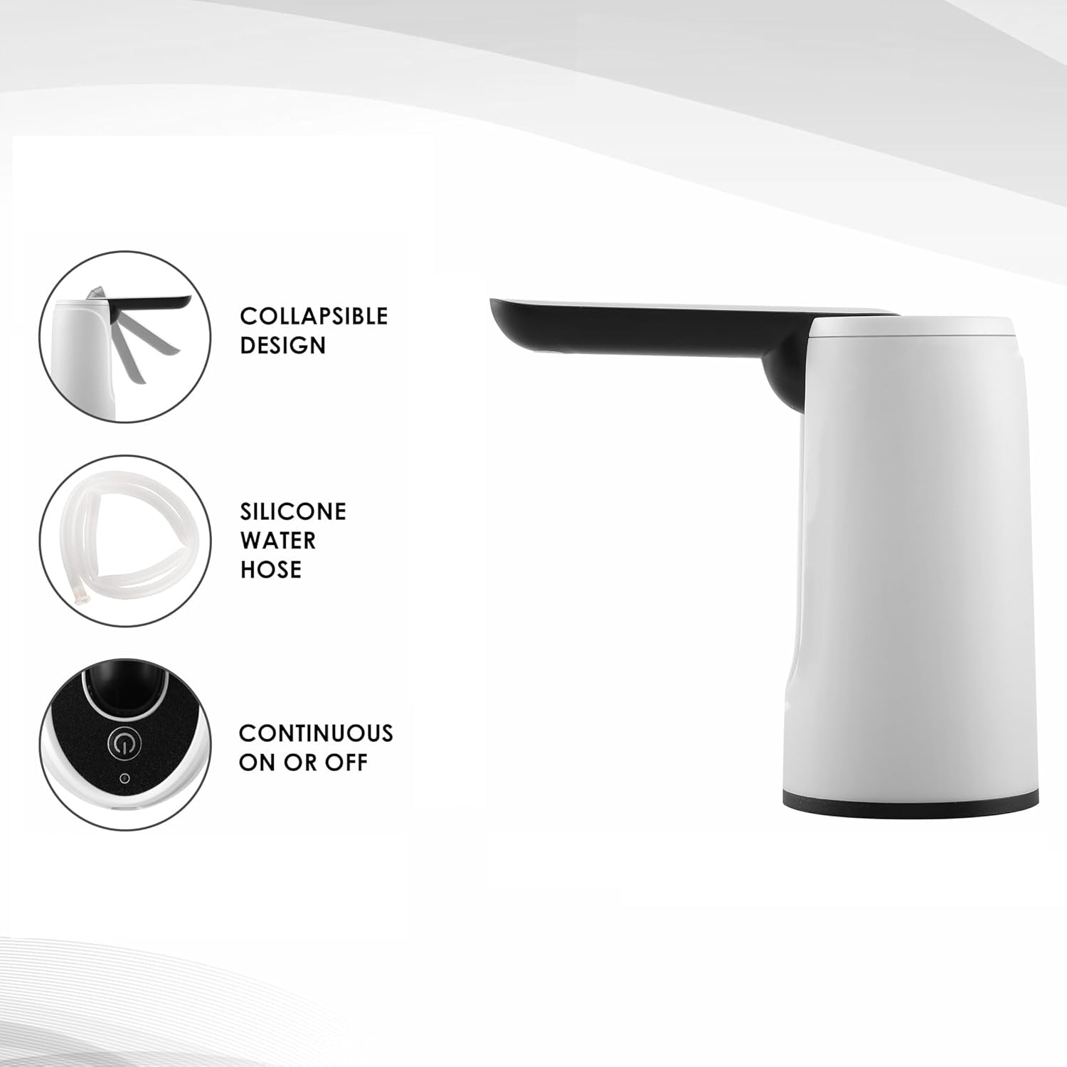 USB Rechargeable Electric Water Dispenser Pump with Removable Spout Automatic Portable Drinking Water Bottle Pump Low Noise (1 Piece)