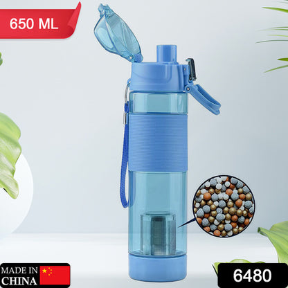 Portable Alkaline Water Bottle with Food Grade BPA Free Plastic and Mineral Filter Stylish Reusable Drinking Bottle for Home Office Gym and Travel