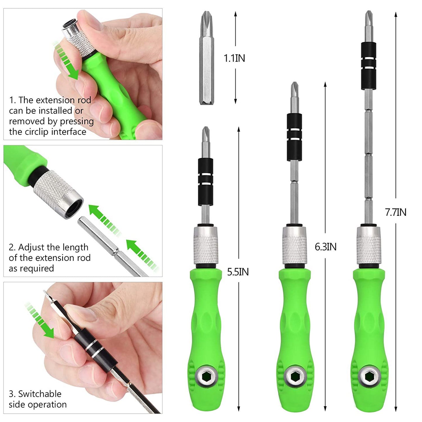 32 In 1 Mini Screwdriver Bits Set With Magnetic Flexible Extension Rod