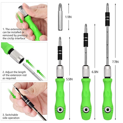 32 In 1 Mini Screwdriver Bits Set With Magnetic Flexible Extension Rod
