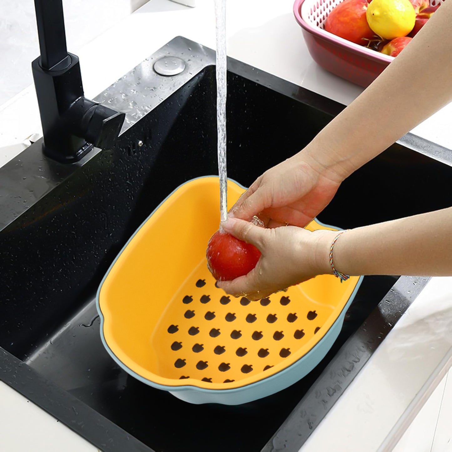 Pepper-shape 2-in-1 Washing Bowl - (1 Pc)