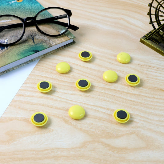 Strong Round Fridge & Whiteboard Magnet - (10 Pc Set) Secure Hold • Scratch-Safe • Easy Grip | ABS + Ferrite Magnet