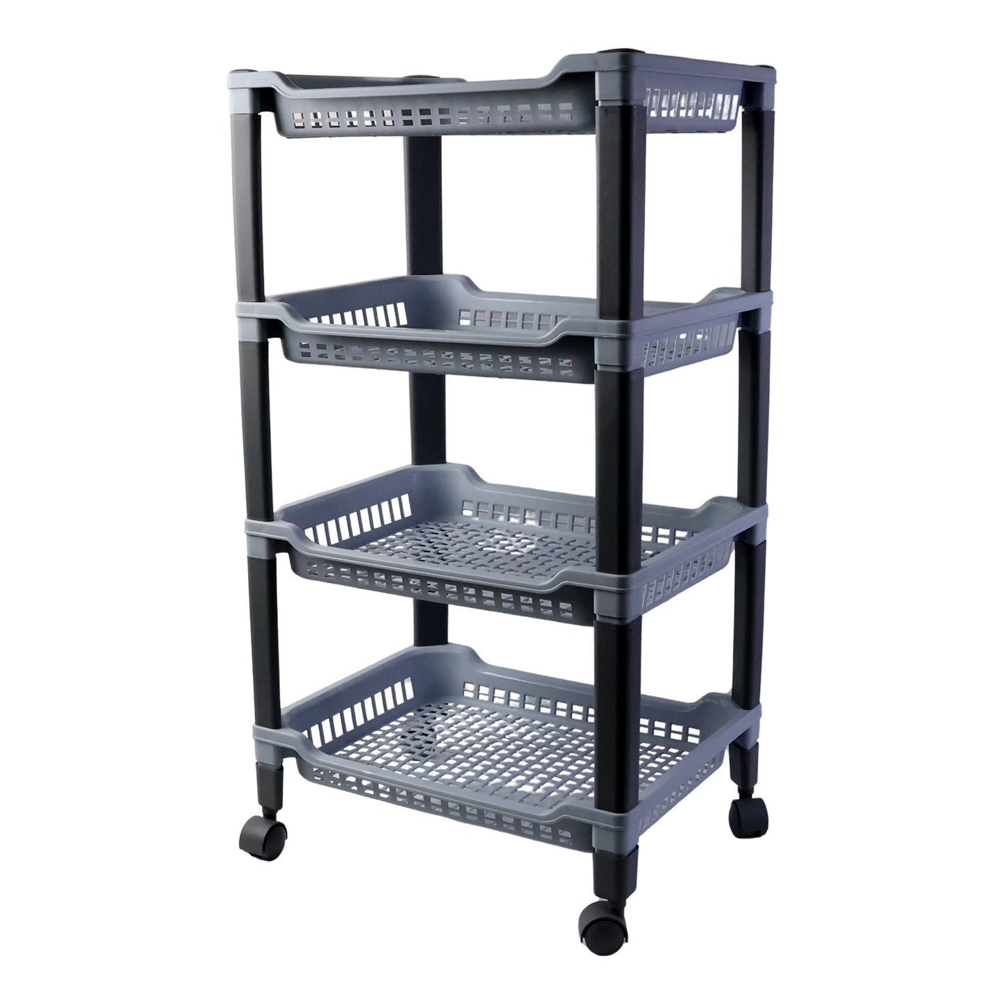 Apex 4 Layer Big Multipurpose Plastic Storage Rack Durable Kitchen and Home Organizer Shelf Stand for Vegetables Fruits Toys and Household Items (1 Pc)
