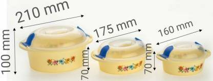 Hot N Fresh Insulated Plastic Casserole Gift Set 3 Pieces Double-Walled Food Storage and Serving Casserole Set
